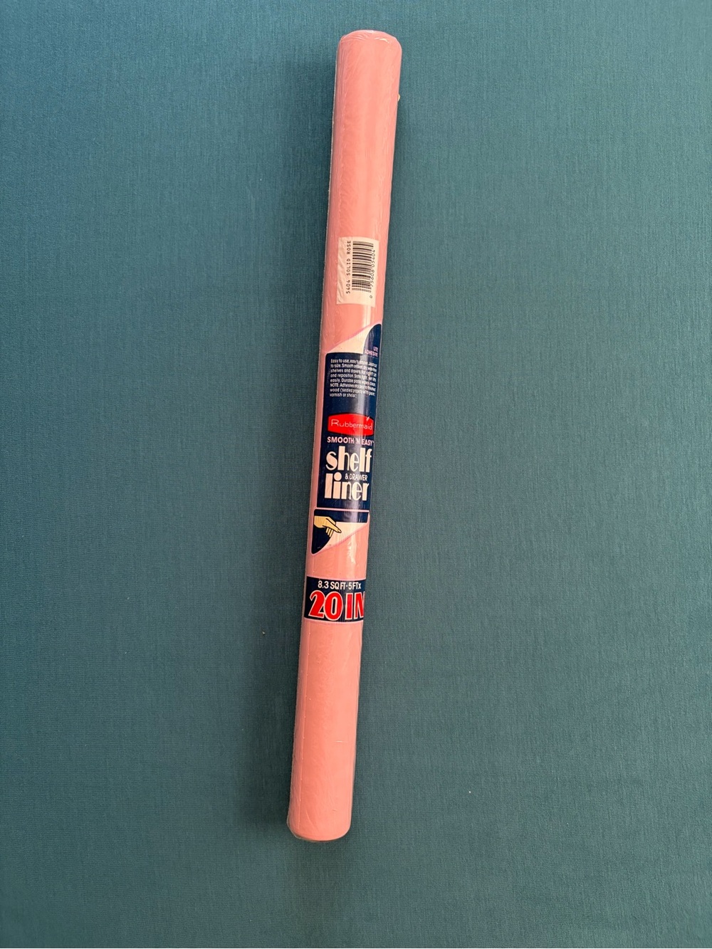 Vintage 1986 Rubbermaid Smooth ‘N Easy Solid Rose Shelf Liner 5ft x 20in NOS